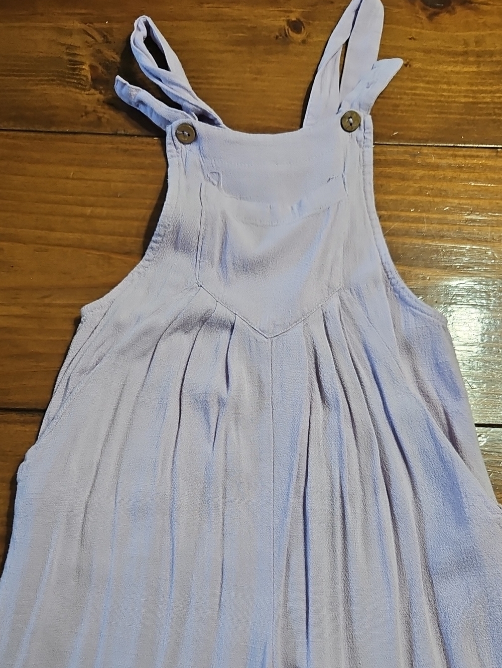 Lilac Sleeveless Pinafore Dress with Button Straps